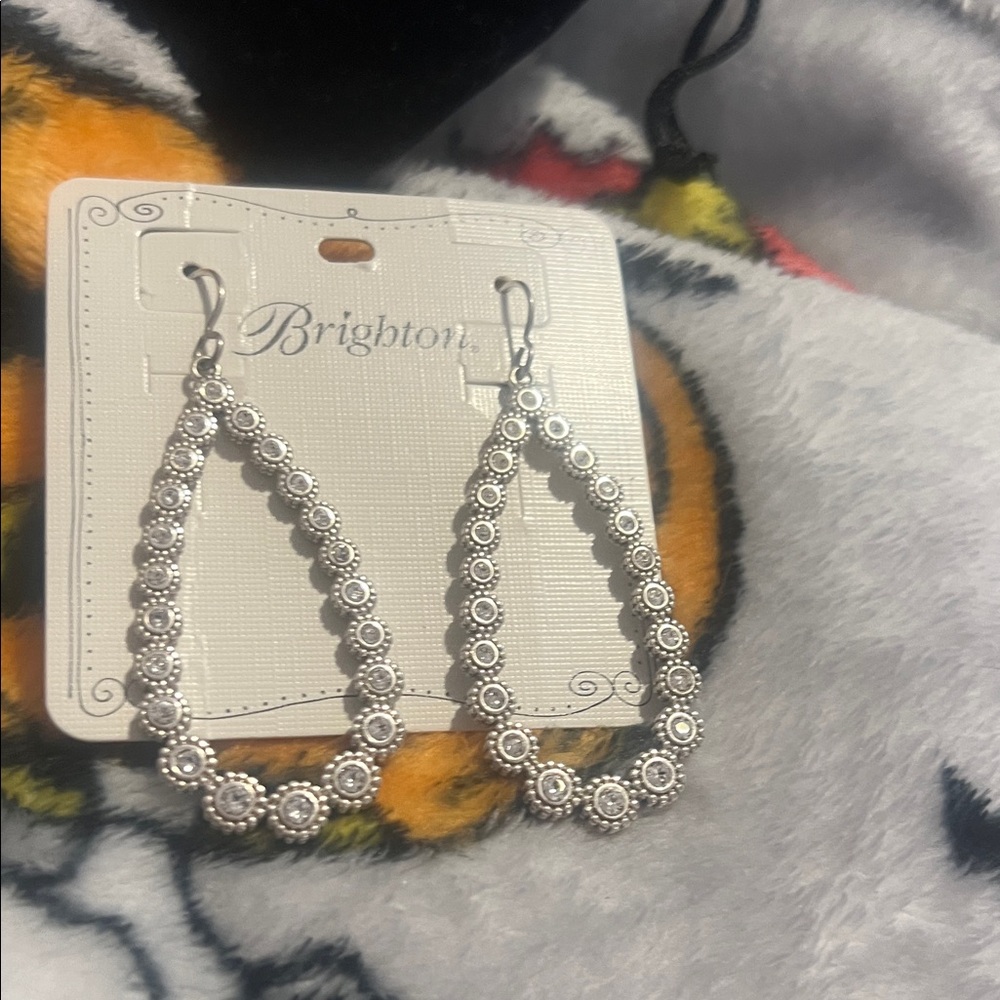 Brighton Illumina Silver Floral Hoop Earrings